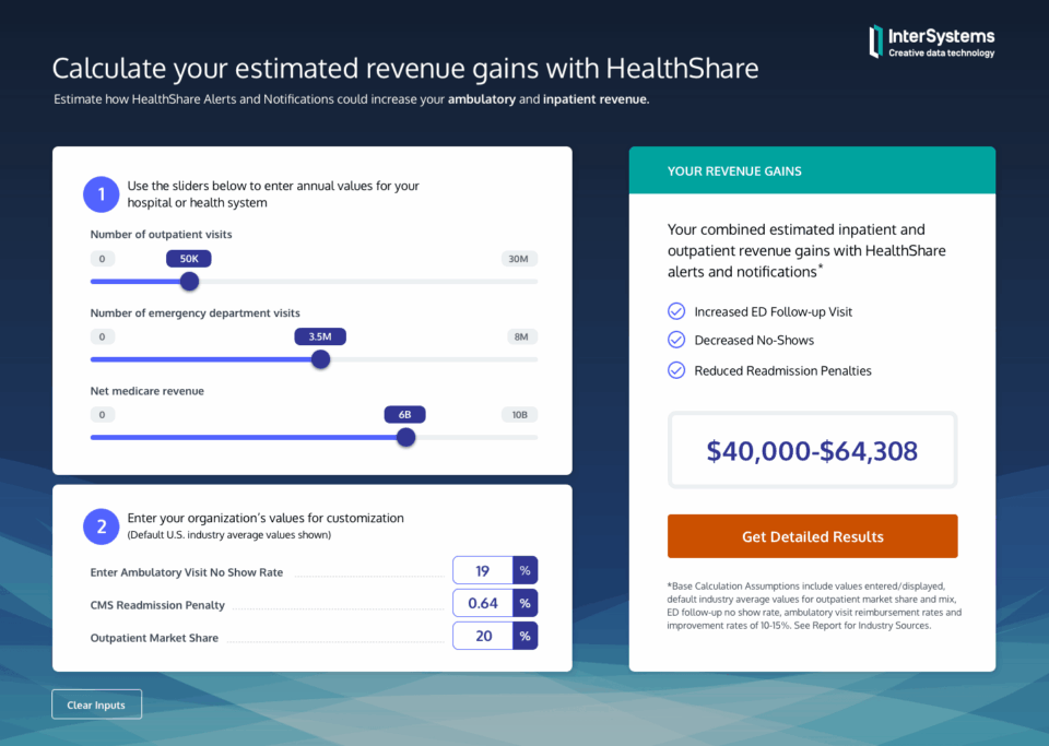InterSystems ROI Calculator preview