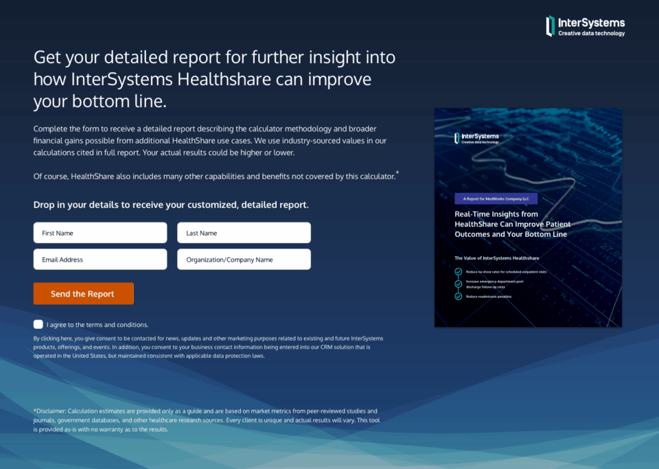 InterSystems ROI Calculator preview