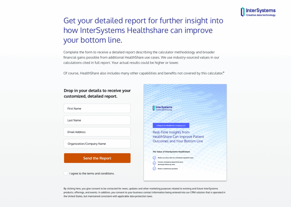 InterSystems ROI Calculator preview