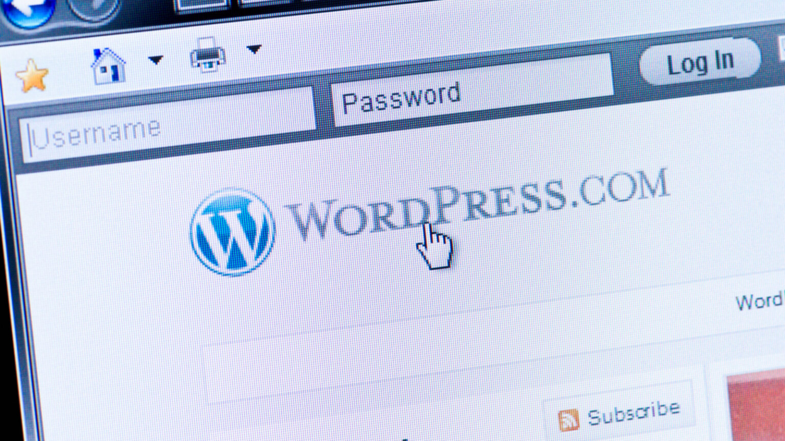 Screenshot of Wordpress.com.