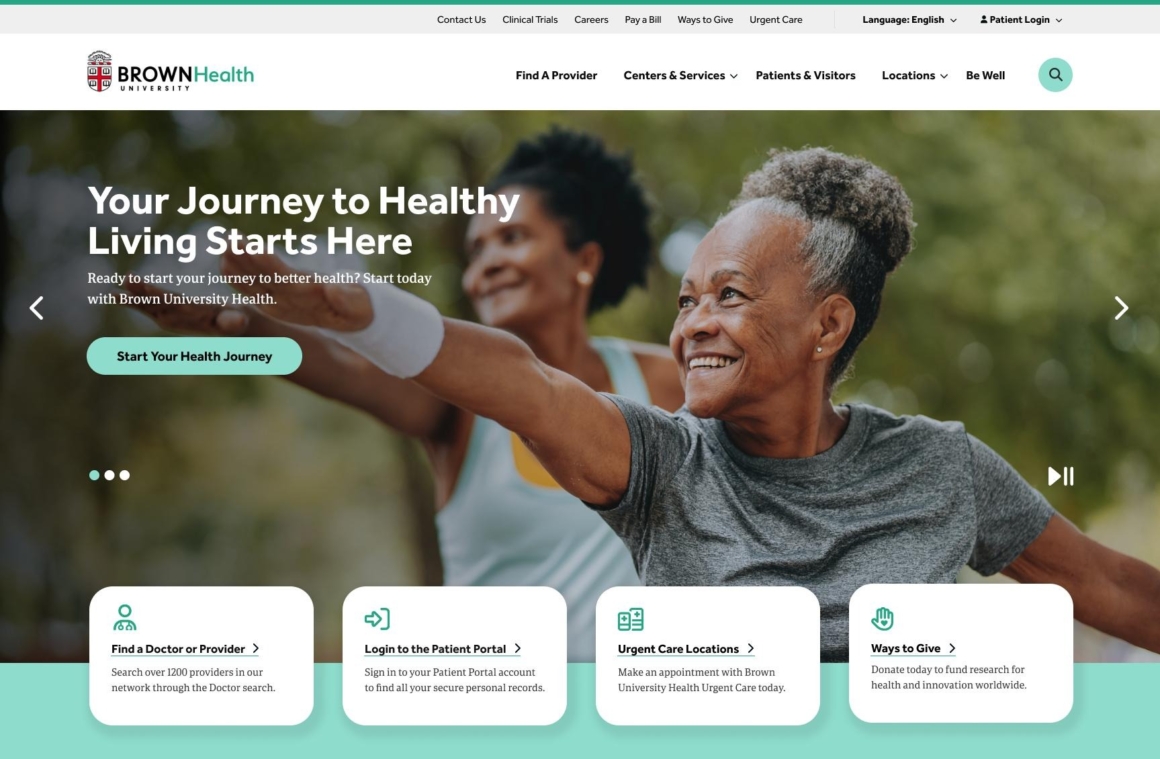 Brown University Health website preview