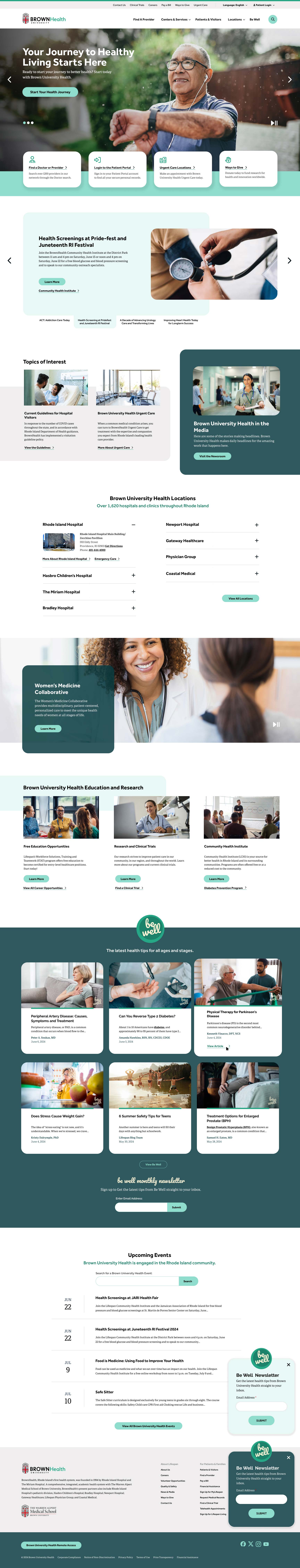 Brown University Health website preview