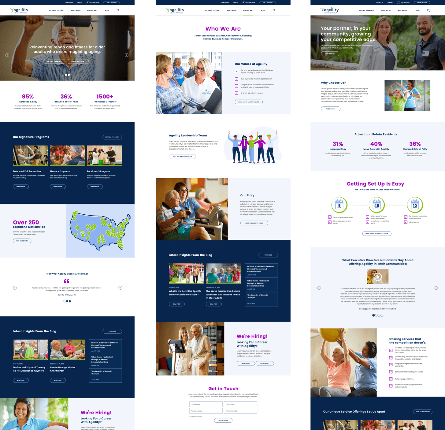 Ageility website redesign project
