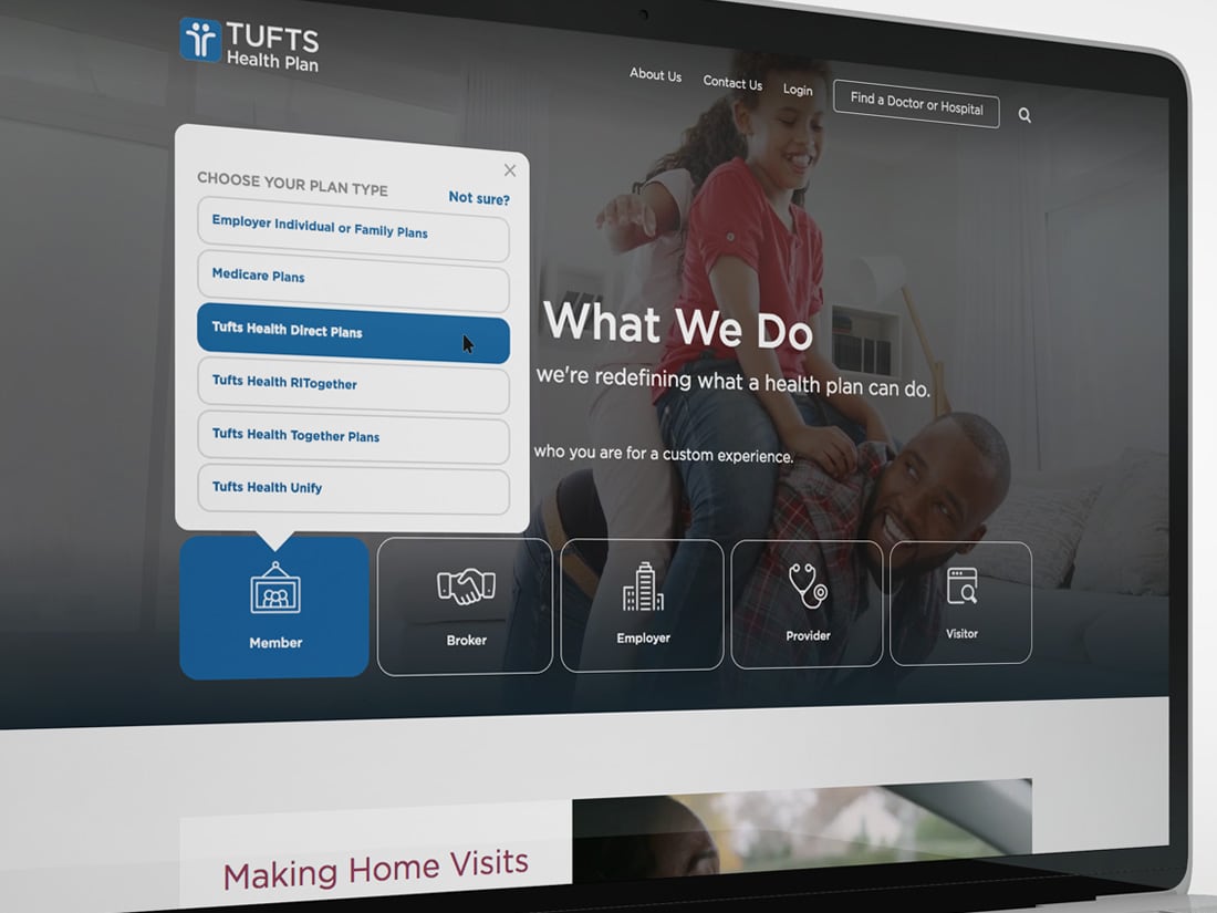 Tufts Health Plan Website Design and Development