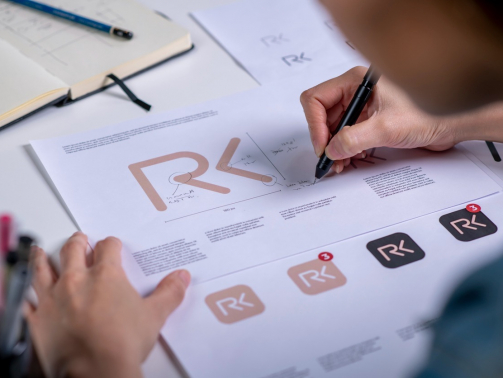 Designer working on branding design.