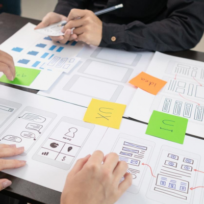 Professionals working on wed development deigns.