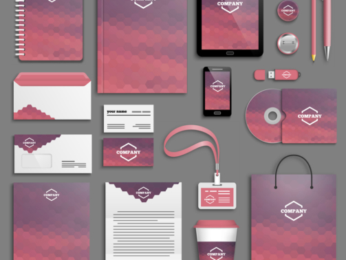 Corporate identity template set. Business stationery mock-up with logo. Branding design.