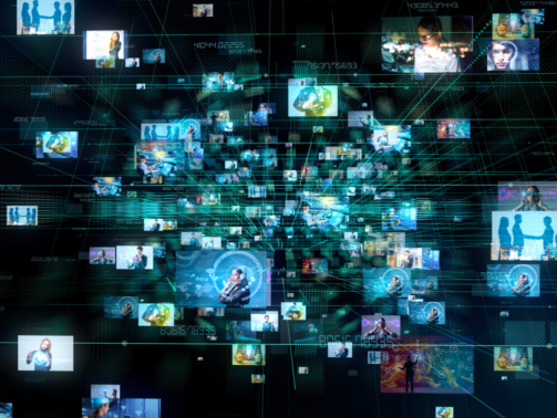 Social media concept. Technological abstract background.