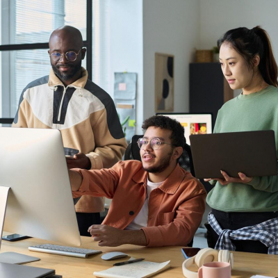 Man training other professionals.