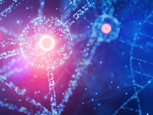 Suitable for biochemical, pharmaceutical, cosmetic and other medical concepts. Molecular structures. Scientific cosmetic technology background. conceptual cosmetic solution for skin care. 3d render.