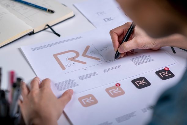 Designer working on branding design.