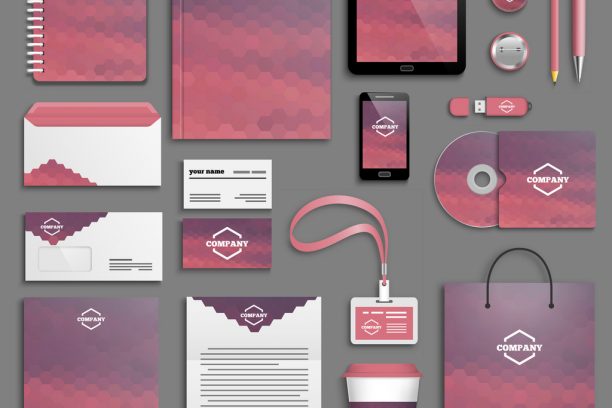 Corporate identity template set. Business stationery mock-up with logo. Branding design.